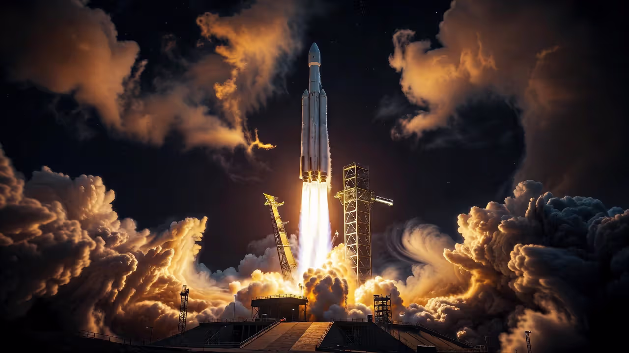 Запуск ракеты SpaceX Falcon