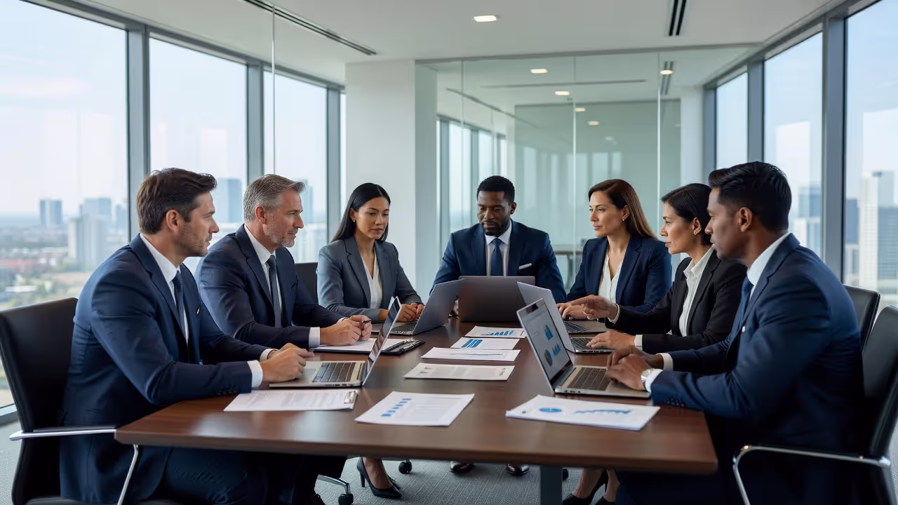 Команда B2B продаж на переговорах